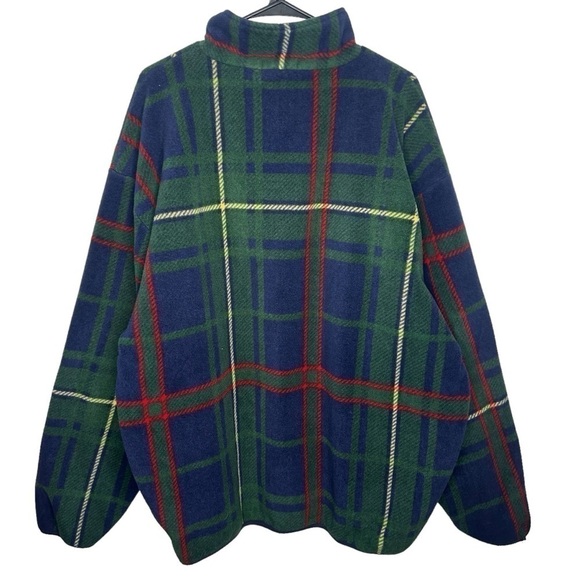 Vintage Nautica Made In USA Plaid Quarter Zip Fleece - Picture 6 of 7